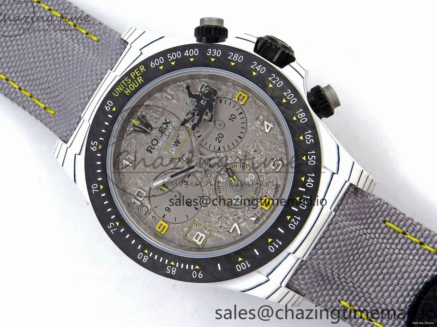 0505 Tailored Daytona DIW Space Mission Gray Textured Dial on Gray Nylon Strap A4130 Clone 1279